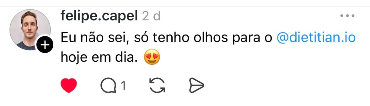 Depoimento de nutricionista sobre o Dietitian via WhatsApp
